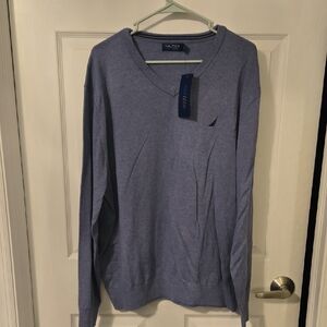 Nautica Men's V-Neck Sweater in Light Blue